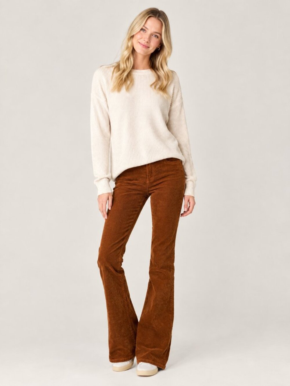 2/$30 Lands' End Mid Rise Bootcut Corduroy Pant Rust Brown 4 #A4982